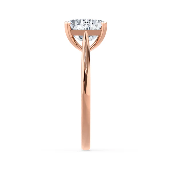 FLORENCE Elongated Cushion Lab Diamond 18k Rose Gold Solitaire