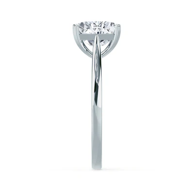 FLORENCE Elongated Cushion Lab Diamond 18k White Gold Solitaire