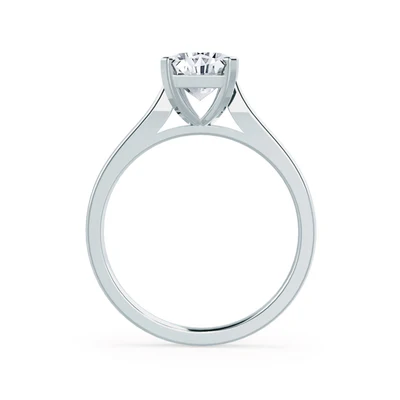 FLORENCE Elongated Cushion Lab Diamond 18k White Gold Solitaire