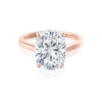 FLORENCE Elongated Cushion Lab Diamond 18k Rose Gold Solitaire