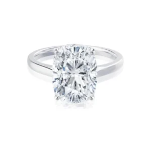 FLORENCE Elongated Cushion Lab Diamond 18k White Gold Solitaire