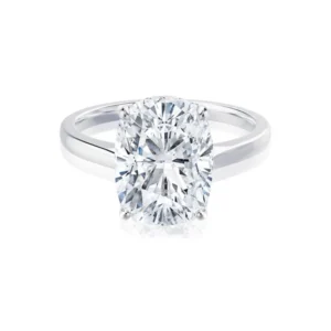 FLORENCE Elongated Cushion Lab Diamond 18k White Gold Solitaire