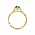 HARLOW Pear Emerald & Diamond 18k Yellow Gold Halo