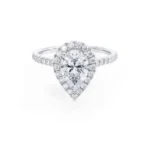 HARLOW Pear Lab Diamond 950 Platinum Petite Halo