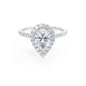 HARLOW Pear Lab Diamond 950 Platinum Petite Halo