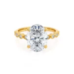 HOPE Oval Lab Diamond 18k Yellow Gold Shoulder Set Ring