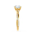 EDEN Oval Lab Diamond 18k Yellow Gold Vine Solitaire