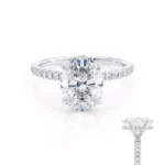LIVELY Oval Lab Diamond Platinum Petite Hidden Halo Pavé Shoulder Set