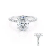 LIVELY Oval Lab Diamond Platinum Petite Hidden Halo Pavé Shoulder Set