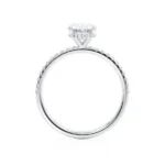 LIVELY Oval Lab Diamond Platinum Petite Hidden Halo Pavé Shoulder Set