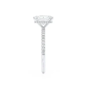PARIS Radiant Lab Diamond Platinum Hidden Halo Solitaire