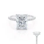 PARIS Radiant Lab Diamond Platinum Hidden Halo Solitaire