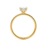 LIVELY Oval Lab Diamond 18k Yellow Gold Petite Hidden Halo Pavé Shoulder Set