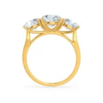 LEANORA Round Lab Diamond 18k Yellow Gold Trilogy Ring