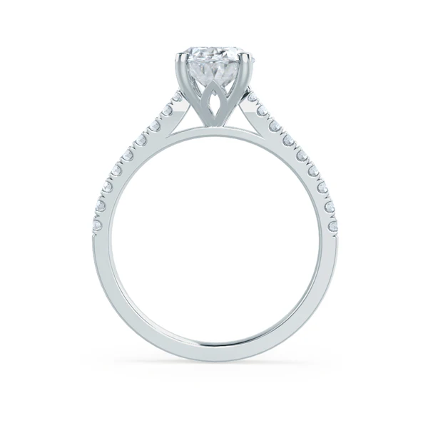 VIOLA Oval Lab Diamond Platinum Shoulder Set