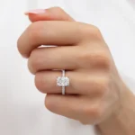 LIVELY Radiant Lab Diamond Platinum Micro Pavé Hidden Halo