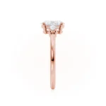 LOUELLA Oval Lab Diamond 18k Rose Gold Trilogy Ring