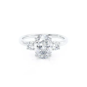 LOUELLA Oval Lab Diamond 950 Platinum Trilogy Ring