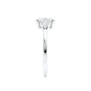 LOUELLA Oval Lab Diamond 950 Platinum Trilogy Ring