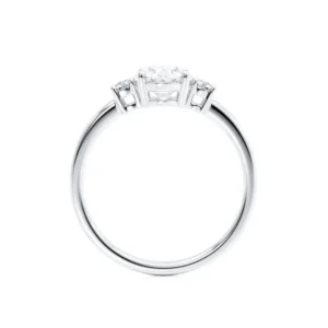 LOUELLA Oval Lab Diamond 950 Platinum Trilogy Ring