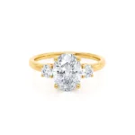 LOUELLA Oval Lab Diamond 18k Yellow Gold Trilogy Ring