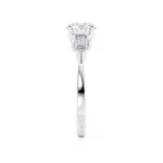 LOVETTA Round & Baguette Lab Diamond 18k White Gold Trilogy