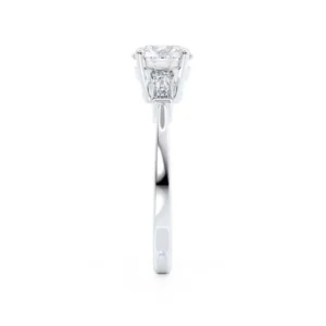 LOVETTA Round & Baguette Lab Diamond 18k White Gold Trilogy