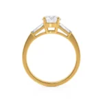 LOVETTA Ready to Ship 2.04ct Round & Baguette Lab Diamond 18K Yellow Gold Trilogy