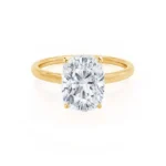LULU Elongated Cushion Lab Diamond 18k Yellow Gold Petite Solitaire