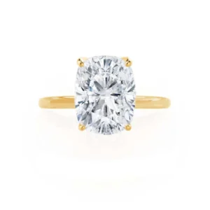 LULU Elongated Cushion Lab Diamond 18k Yellow Gold Petite Solitaire