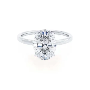 LULU Oval Lab Diamond Platinum Petite Solitaire