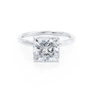 LULU Princess Lab Diamond 18k White Gold Petite Solitaire