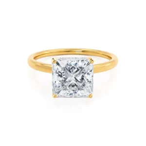 LULU Princess Lab Diamond 18k Yellow Gold Petite Solitaire