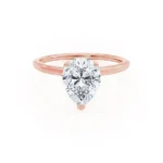 LULU Pear Lab Diamond 18k Rose Gold Petite Solitaire