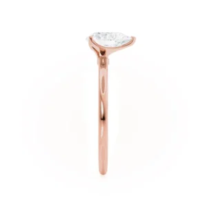 LULU Pear Lab Diamond 18k Rose Gold Petite Solitaire