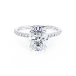 MACY Oval Lab Diamond 950 Platinum Petite Pavé Shoulder Set