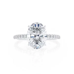 MACY Oval Lab Diamond 950 Platinum Petite Pavé Shoulder Set