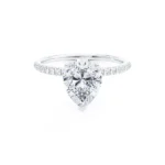 MACY Pear Lab Diamond Platinum Petite Solitaire