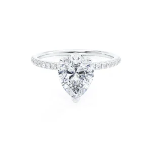 MACY Pear Lab Diamond Platinum Petite Solitaire