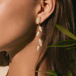 Pavé Olive Branch Lab Diamond Earrings