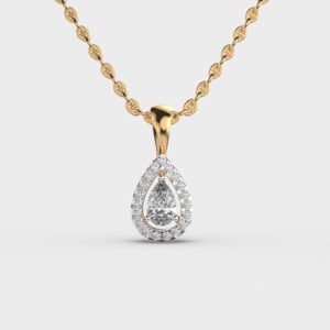 Glinting Dew Pear Cut Diamond Pendant