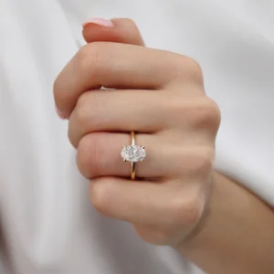 PARIS Oval Lab Diamond 18k Yellow Gold Hidden Halo