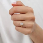 PARIS Radiant Lab Diamond 18k Yellow Gold Hidden Halo Solitaire