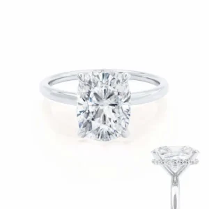 PARIS Elongated Cushion Lab Diamond Platinum Hidden Halo