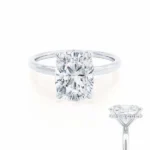 PARIS Elongated Cushion Lab Diamond Platinum Hidden Halo