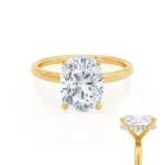 PARIS Emerald Lab Diamond & Diamond 18k Yellow Gold Hidden Halo Solitaire