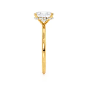 PARIS Elongated Cushion Lab Diamond 18k Yellow Gold Hidden Halo