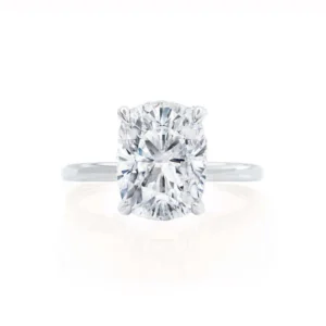 PARIS Elongated Cushion Lab Diamond Platinum Hidden Halo