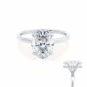 PARIS Oval Lab Diamond Platinum Hidden Halo
