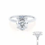 PARIS Oval Lab Diamond Platinum Hidden Halo